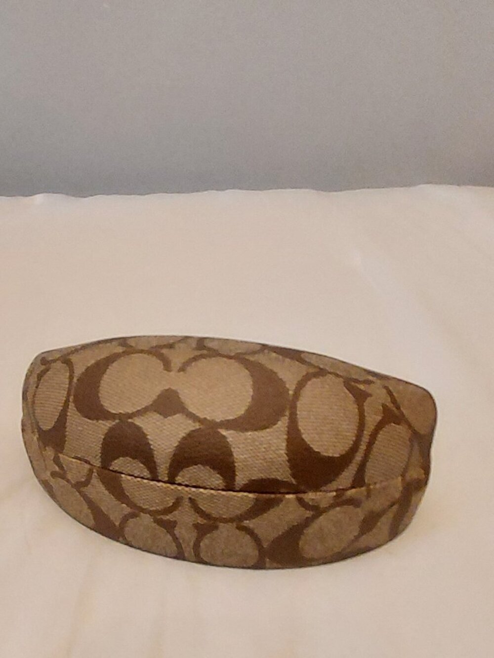 COACH Signature Monogram Hard Clamshell Sunglass Case